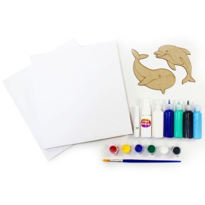 Canvas Pouring Art Box Set - Dolphin And Whale